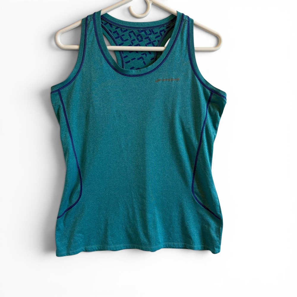 Brooks Women's‎ LG Teal Heathered Racerback Activewear Running Tank Top *No tags